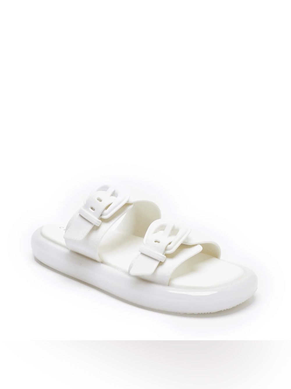 NIB- CECELIA NEW YORK Jump Buckle Slip On Sandal in Alabaster